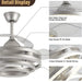 42 in. Pretty Ceiling Fans with Light and Remote, Chrome LED Ring Fandeliers, Modern Fan with Light, Chandelier Ceiling Fan for Kitchen-5-ErisView