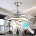 42 in. Pretty Ceiling Fans with Light and Remote, Chrome LED Ring Fandeliers, Modern Fan with Light, Chandelier Ceiling Fan for Kitchen-6-ErisView