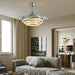 42 in. Pretty Ceiling Fans with Light and Remote, Chrome LED Ring Fandeliers, Modern Fan with Light, Chandelier Ceiling Fan for Kitchen-7-ErisView