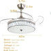 42 in. Pretty Ceiling Fans with Light and Remote, Crystal Chandelier Ceiling Fan Bedroom Ceiling Fans Living Room Fan Indoor Chrome Silver-2-ErisView