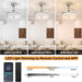 42 in. Pretty Ceiling Fans with Light and Remote, Crystal Chandelier Ceiling Fan Bedroom Ceiling Fans Living Room Fan Indoor Chrome Silver-4-ErisView