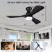 42 in. Remote Control Ceiling Fan and Light, Black Modern Low Profile Flush Mount for Bedroom, Unique Ceiling Fans-3-ErisView