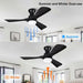 42 in. Remote Control Ceiling Fan and Light, Black Modern Low Profile Flush Mount for Bedroom, Unique Ceiling Fans-4-ErisView
