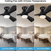 42 in. Remote Control Ceiling Fan and Light, Black Modern Low Profile Flush Mount for Bedroom, Unique Ceiling Fans-5-ErisView