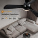 42 in. Remote Control Ceiling Fan and Light, Black Modern Low Profile Flush Mount for Bedroom, Unique Ceiling Fans-8-ErisView