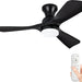 42 in. Remote Control Ceiling Fan and Light, Black Modern Low Profile Flush Mount for Bedroom, Unique Ceiling Fans-1-ErisView