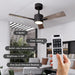 42 in. Remote Control Ceiling Fan and Light, Low Profile Reversible Quiet Ceiling Fans, Modern Ceiling Fan for Bedroom Living Room, Grey Oak Ceiling Fan-2-ErisView