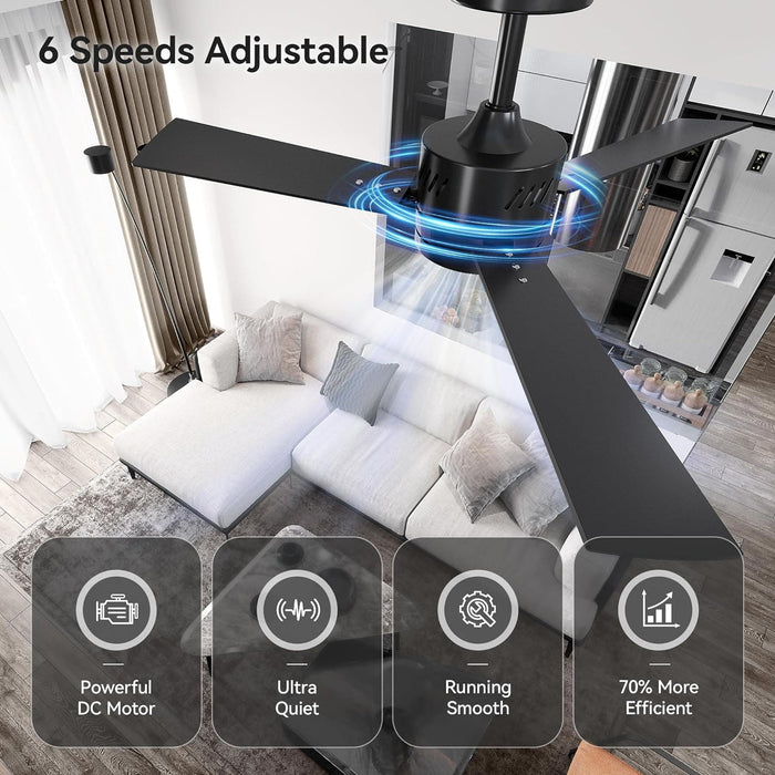 42 in. Remote Control Ceiling Fan and Light, Low Profile Reversible Quiet Ceiling Fans, Modern Ceiling Fan for Bedroom Living Room, Grey Oak Ceiling Fan-4-ErisView