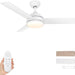 42 in. Remote Control Ceiling Fan and Light, White Low Profile Ceiling Fan, Reversible Dimmable Quiet Ceiling Fans for Bedroom Living Room Dining Room-1-ErisView