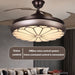 42 in. Retractable Ceiling Fan with LED Light Remote Control, Retro Silent Dimmable Ceiling Fan for Bedroom Living Room, Brown Reversible LED Ceiling Fan-ErisView