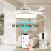 42 in. Retractable Ceiling Fan with Lights, Modern Bladeless LED Remote Control Ceiling Fan and Light, Smart White Bedroom Ceiling Fan with Light-2-ErisView