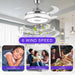 42 in. Retractable Crystal Ceiling Fan with Light, Dimmable LED Chandelier Ceiling Fan with Remote and APP Control-10-ErisView