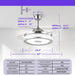 42 in. Retractable Crystal Ceiling Fan with Light, Dimmable LED Chandelier Ceiling Fan with Remote and APP Control-12-ErisView