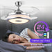 42 in. Retractable Crystal Ceiling Fan with Light, Dimmable LED Chandelier Ceiling Fan with Remote and APP Control-14-ErisView