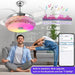 42 in. Retractable Crystal Ceiling Fan with Light, Dimmable LED Chandelier Ceiling Fan with Remote and APP Control-16-ErisView
