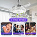 42 in. Retractable Crystal Ceiling Fan with Light, Dimmable LED Chandelier Ceiling Fan with Remote and APP Control-17-ErisView