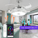 42 in. Retractable Crystal Ceiling Fan with Light, Dimmable LED Chandelier Ceiling Fan with Remote and APP Control-18-ErisView