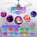 42 in. Retractable Crystal Ceiling Fan with Light, Dimmable LED Chandelier Ceiling Fan with Remote and APP Control-5-ErisView