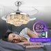 42 in. Retractable Crystal Ceiling Fan with Light, Dimmable LED Chandelier Ceiling Fan with Remote and APP Control-7-ErisView