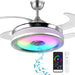 42 in. Retractable Crystal Ceiling Fan with Light, Dimmable LED Chandelier Ceiling Fan with Remote and APP Control-8-ErisView
