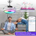 42 in. Retractable Crystal Ceiling Fan with Light, Dimmable LED Chandelier Ceiling Fan with Remote and APP Control-9-ErisView