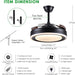 42 in. Retractable Modern Ceiling Fan with APP and Remote Control, Enclosed Ceiling Fan with Dimmable Light, Ceiling Fan for Bedroom Living Room-2-ErisView
