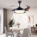 42 in. Retractable Modern Ceiling Fan with APP and Remote Control, Enclosed Ceiling Fan with Dimmable Light, Ceiling Fan for Bedroom Living Room-6-ErisView
