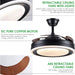 42 in. Retractable Modern Ceiling Fan with APP and Remote Control, Enclosed Ceiling Fan with Dimmable Light, Ceiling Fan for Bedroom Living Room-8-ErisView