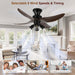 42 in. Reversible Ceiling Fan for Bedroom Living Room Dining Room, Black Retro Ceiling Fan with Lights and Remote-4-ErisView