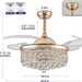 42 in. Reversible Crystal Ceiling Fan with Lights and Remote, Quiet Retractable Chandelier Fandelier for Bedroom, Dimmable LED Fan Light for Dining Room -15-ErisView