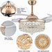 42 in. Reversible Crystal Ceiling Fan with Lights and Remote, Quiet Retractable Chandelier Fandelier for Bedroom, Dimmable LED Fan Light for Dining Room -16-ErisView