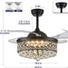42 in. Reversible Crystal Ceiling Fan with Lights and Remote, Quiet Retractable Chandelier Fandelier for Bedroom, Dimmable LED Fan Light for Dining Room -2-ErisView