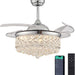 42 in. Reversible Crystal Ceiling Fan with Lights and Remote, Quiet Retractable Chandelier Fandelier for Bedroom, Dimmable LED Fan Light for Dining Room -7-ErisView