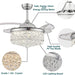 42 in. Reversible Crystal Ceiling Fan with Lights and Remote, Quiet Retractable Chandelier Fandelier for Bedroom, Dimmable LED Fan Light for Dining Room -8-ErisView