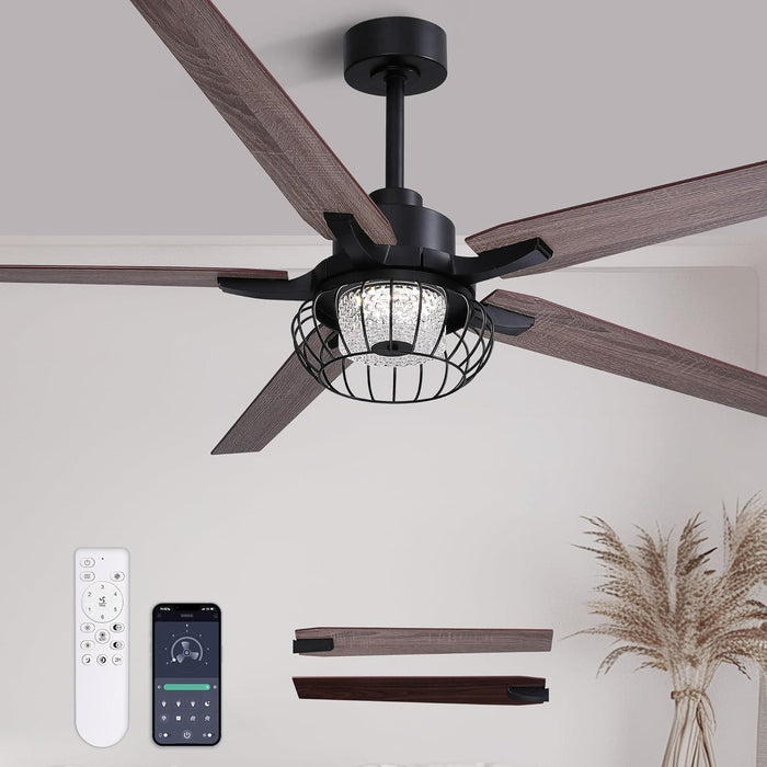 42 in. Silent Reversible DC Ceiling Fan with Remote, Bedroom Ceiling Fans with Lights, Fandelier Flush Mount for Bedroom Living Room-10-ErisView