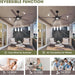 42 in. Silent Reversible DC Ceiling Fan with Remote, Bedroom Ceiling Fans with Lights, Fandelier Flush Mount for Bedroom Living Room-13-ErisView