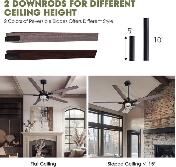 42 in. Silent Reversible DC Ceiling Fan with Remote, Bedroom Ceiling Fans with Lights, Fandelier Flush Mount for Bedroom Living Room-14-ErisView