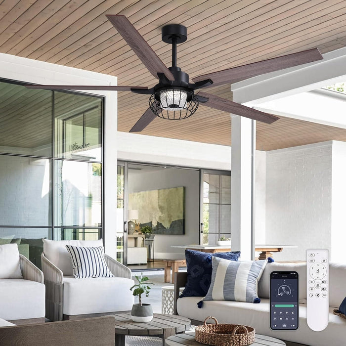 42 in. Silent Reversible DC Ceiling Fan with Remote, Bedroom Ceiling Fans with Lights, Fandelier Flush Mount for Bedroom Living Room-16-ErisView