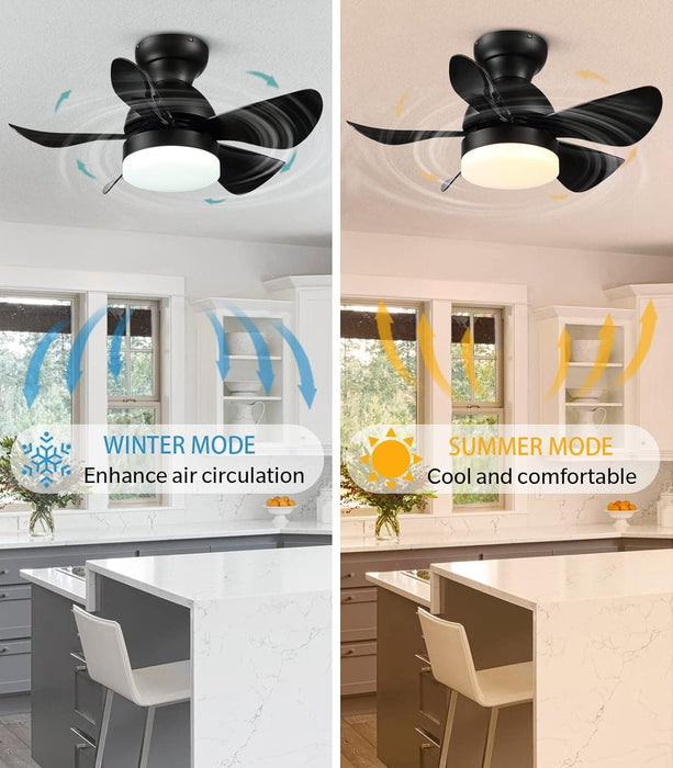 42 in. Silent Reversible DC Ceiling Fan with Remote, Bedroom Ceiling Fans with Lights, Fandelier Flush Mount for Bedroom Living Room-21-ErisView