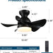 42 in. Silent Reversible DC Ceiling Fan with Remote, Bedroom Ceiling Fans with Lights, Fandelier Flush Mount for Bedroom Living Room-23-ErisView