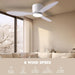42 in. Silent Reversible DC Ceiling Fan with Remote, Bedroom Ceiling Fans with Lights, Fandelier Flush Mount for Bedroom Living Room-2-ErisView