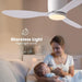 42 in. Silent Reversible DC Ceiling Fan with Remote, Bedroom Ceiling Fans with Lights, Fandelier Flush Mount for Bedroom Living Room-7-ErisView