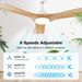 42 in. Silent Reversible Dimmable Ceiling Fan, White Wood Remote Control Ceiling Fan with Light, 3 Blade Ceiling Fan-2-ErisView