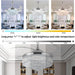 42 in. Silver Crystal Ceiling Fan Chandelier with Remote, 4 Blades Retractable Light Fixture for Bedroom Living Room Dining Room-2-ErisView