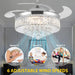 42 in. Silver Crystal Ceiling Fan Chandelier with Remote, 4 Blades Retractable Light Fixture for Bedroom Living Room Dining Room-6-ErisView