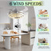 42 in. Silver Invisible Ceiling Fan Chandelier Light, Modern Ceiling Fan Light with Remote, Decorative Ceiling Fans with Light for Bedroom Living Dining, -3-ErisView