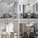 42 in. Silver Invisible Ceiling Fan Chandelier Light, Modern Ceiling Fan Light with Remote, Decorative Ceiling Fans with Light for Bedroom Living Dining, -7-ErisView