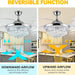 42 in. Silver Invisible Ceiling Fan with Light Remote, Modern Retractable Crystal Chandelier for Bedroom Living Dining Room, Decorative Ceiling Fans -4-ErisView