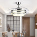 42 in. Silver Modern Ceiling Light with Remote Control, Retractable Blade Ceiling Fan for Living Bedroom Restaurant-6-ErisView