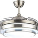 42 in. Silver Modern Ceiling Light with Remote Control, Retractable Blade Ceiling Fan for Living Bedroom Restaurant-1-ErisView